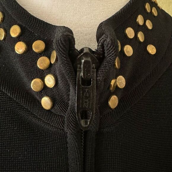 Tadashi Shoji Women's Brass Studded Suit Set Black 2 Piece Bold Office Statement - Picture 6 of 10